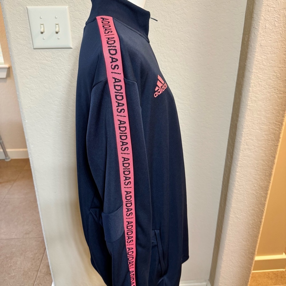 Adidas Men's Navy Aeroready Track Pullover Size XL NWT - Picture 3 of 8